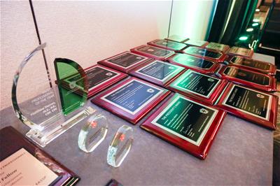 Man standing alone on tower. 