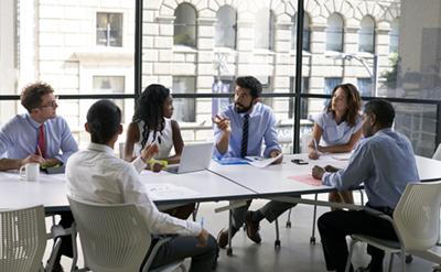 Group of risk management safety professionals meeting