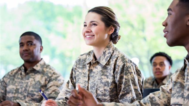 Group of young military personnel